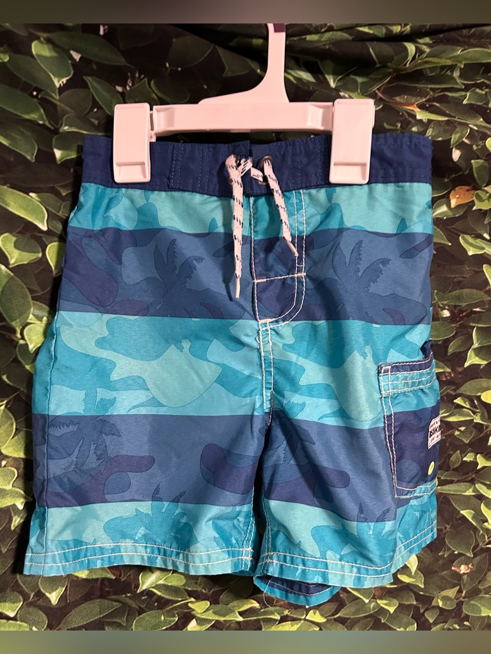 Oshkosh B’Gosh Mesh Lined Swim Trunks Blue Striped Boys 5